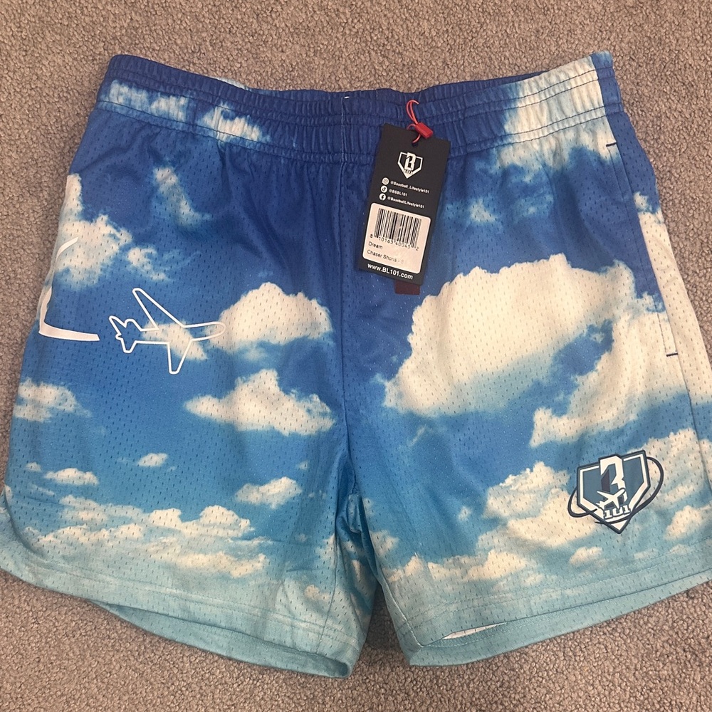 Baseball Lifestyle 101 Cloud Patterned Athletic Men's Shorts